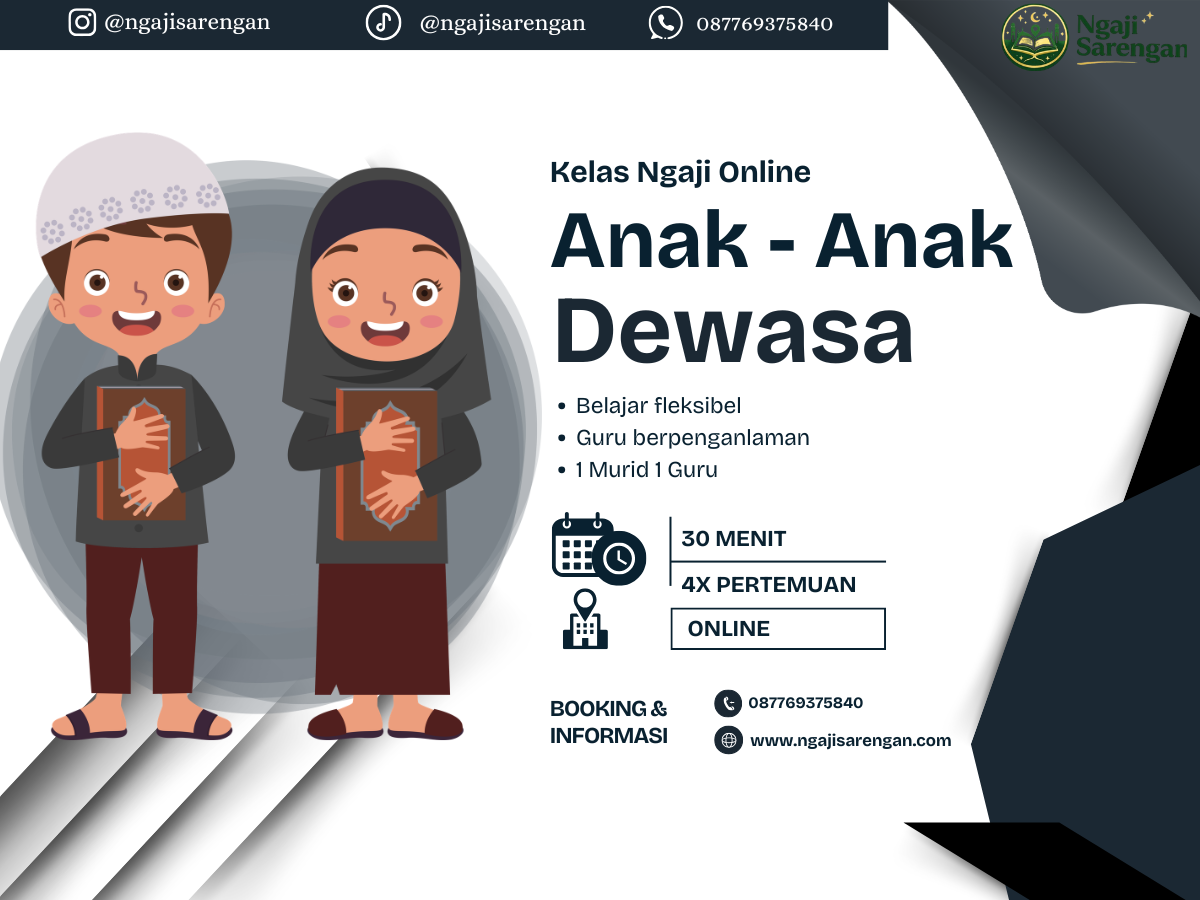 Kelas Ngaji Online Anak- Anak & Dewasa | 30 Menit - 4 Pertemuan